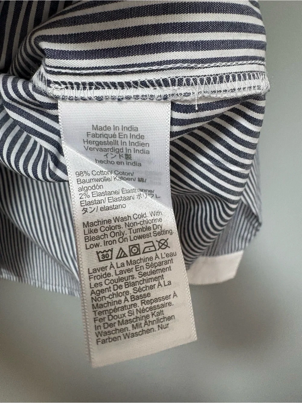J. Crew NEW Women's Navy Pinstripe Button Shirt White Contrast Collar & Cuffs 3X